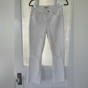 Madewell Cali Demi-Boot Ripped White Jeans